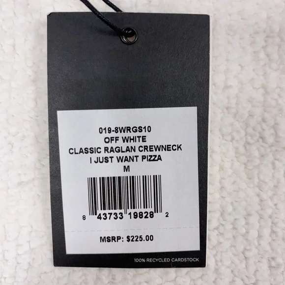 RE/DONE HANES Classic 100% Cotton Raglan Sweatshirt Pullover Top sz MEDIUM White - Picture 13 of 14